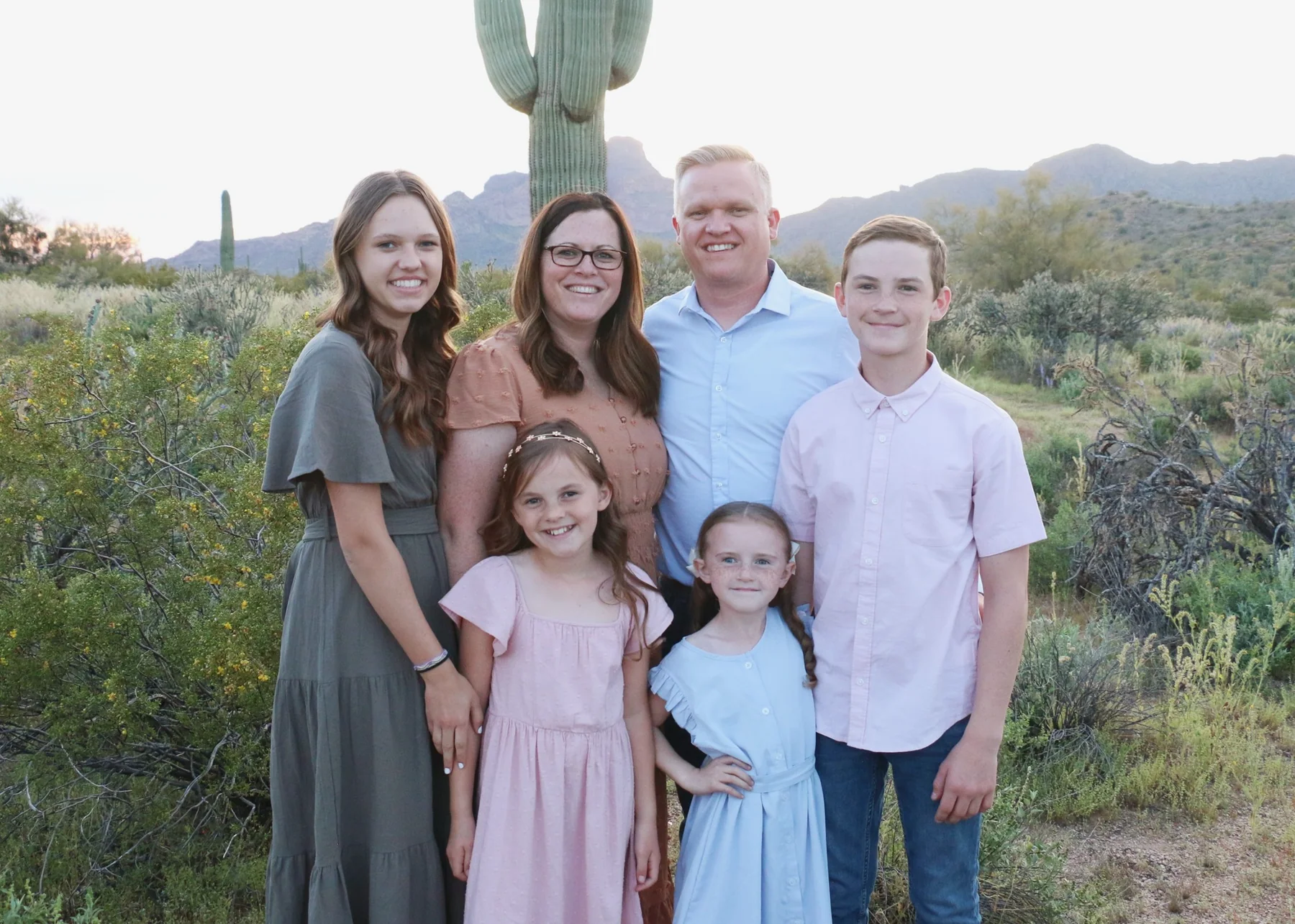 Dr. James Hoopes with his family in the Arizona desert
